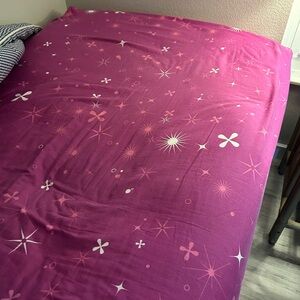 Pink Starry Twin Bed Fitted Sheet